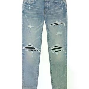 AMIRI Light Blue Distressed MX1 Jeans